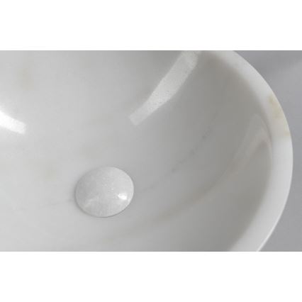 Sapho - Aufsatzwaschbecken BLOK Ø 40 cm Marmor/Weiß