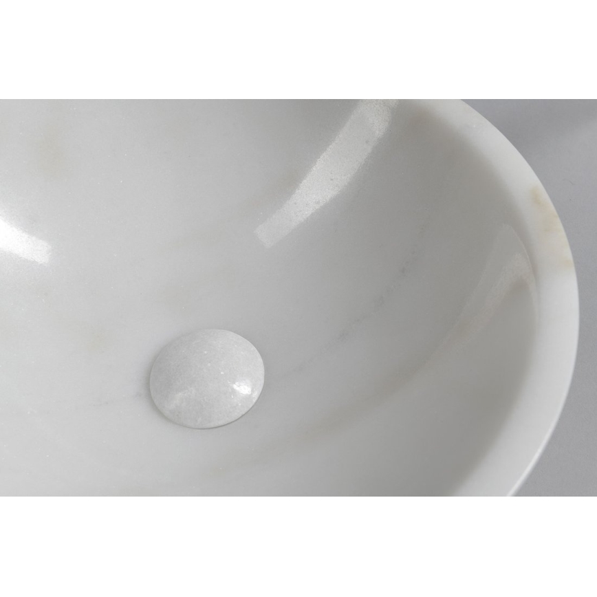 Sapho - Aufsatzwaschbecken BLOK Ø 40 cm Marmor/Weiß