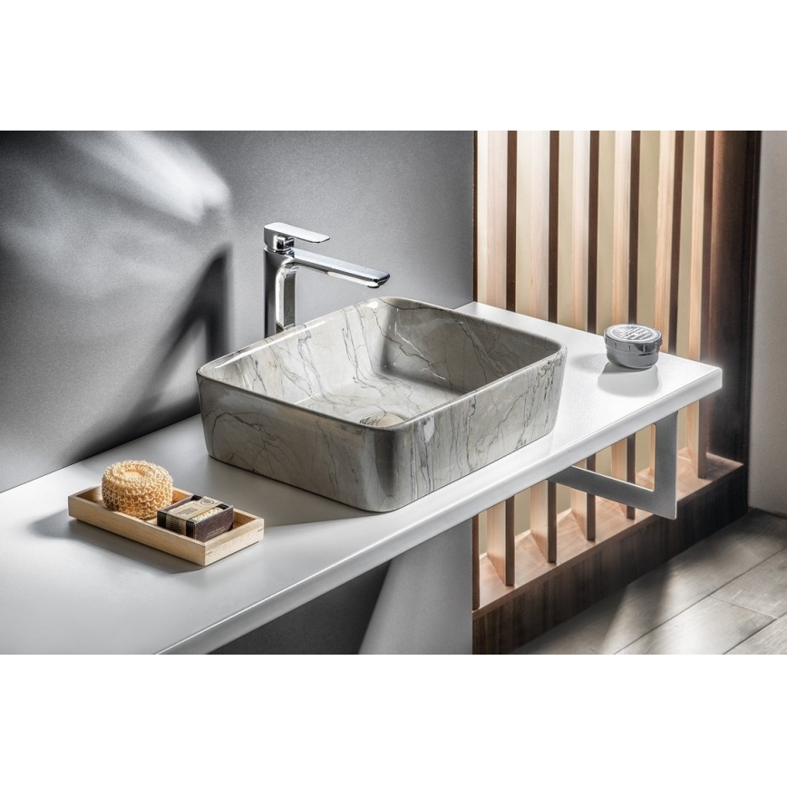 Sapho - Aufsatzwaschbecken DALMA 47,5x37,5 cm Keramik/grau