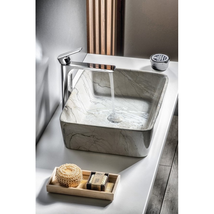 Sapho - Aufsatzwaschbecken DALMA 47,5x37,5 cm Keramik/grau