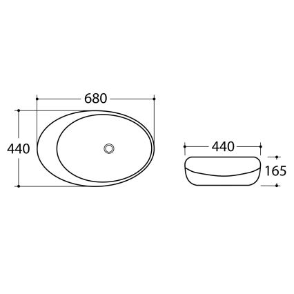 Sapho - Aufsatzwaschbecken DALMA 68 x 44 cm, grau