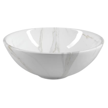 Sapho - Aufsatzwaschbecken DALMA Ø 42 cm Keramik/Carrara/weiß