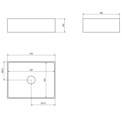 Sapho - Aufsatzwaschbecken FORMIGO 47,5x36,5 cm Beton/Grau