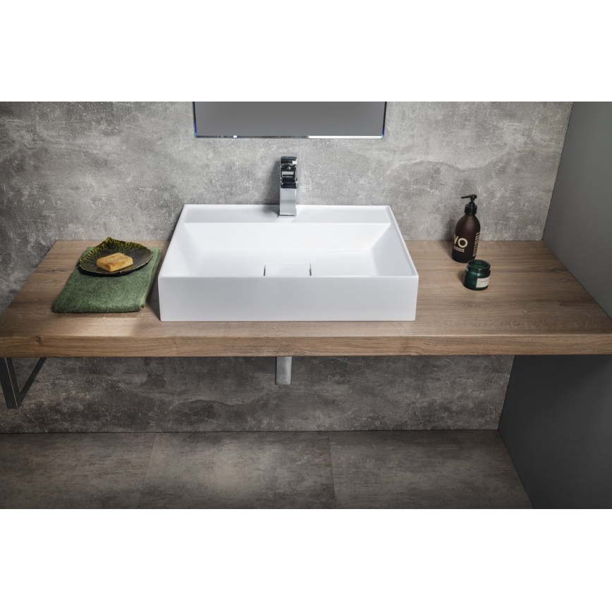 Sapho - Aufsatzwaschbecken GODIVA 58x44 cm Marmor/Weiß