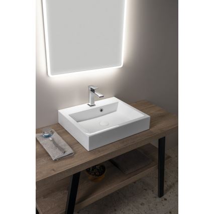 Sapho - Aufsatzwaschbecken ORINOKO 50x42 cm Marmor/Weiß