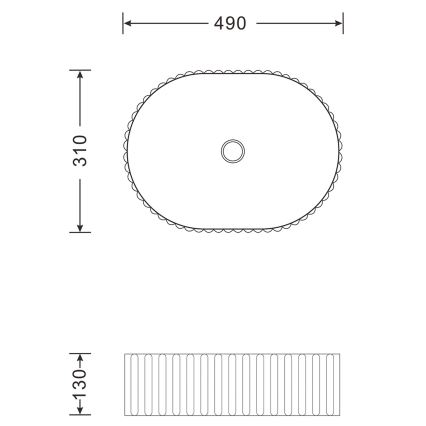 Sapho - Aufsatzwaschbecken PICOBELLO 49x31 cm Keramik/weiß