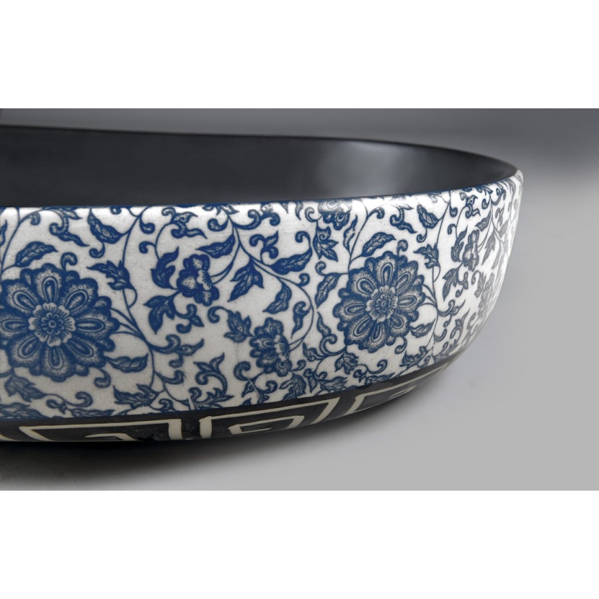 Sapho - Aufsatzwaschbecken PRIORI 60x40 cm Keramik/schwarz/blau