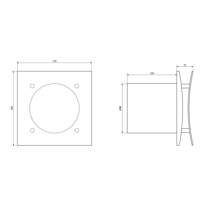 Sapho - Axialventilator EIRA 15W/230V weiß