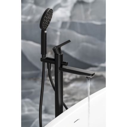 Sapho - Badewannen-Set PAX mit Armatur, matt schwarz