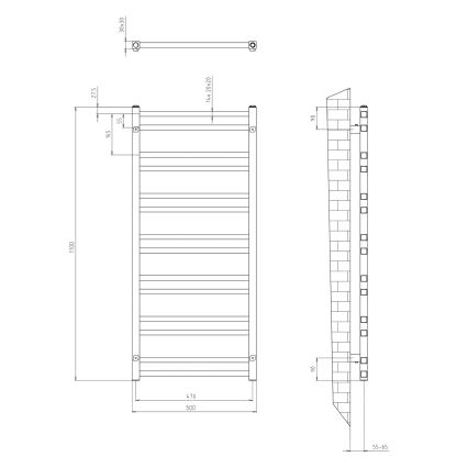 Sapho - Badheizkörper METRO DOS 343W/230V 50x110 cm hochglänzender Chrom
