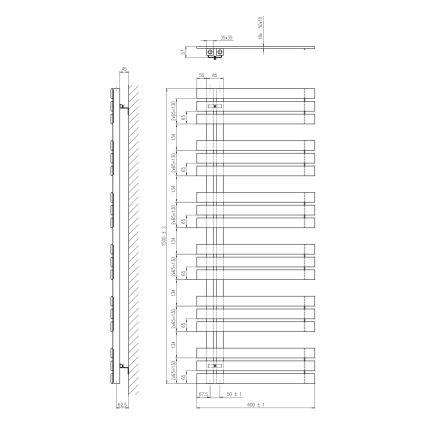 Sapho - Badheizkörper SILVANA 680W/230V 60x150 cm weiß