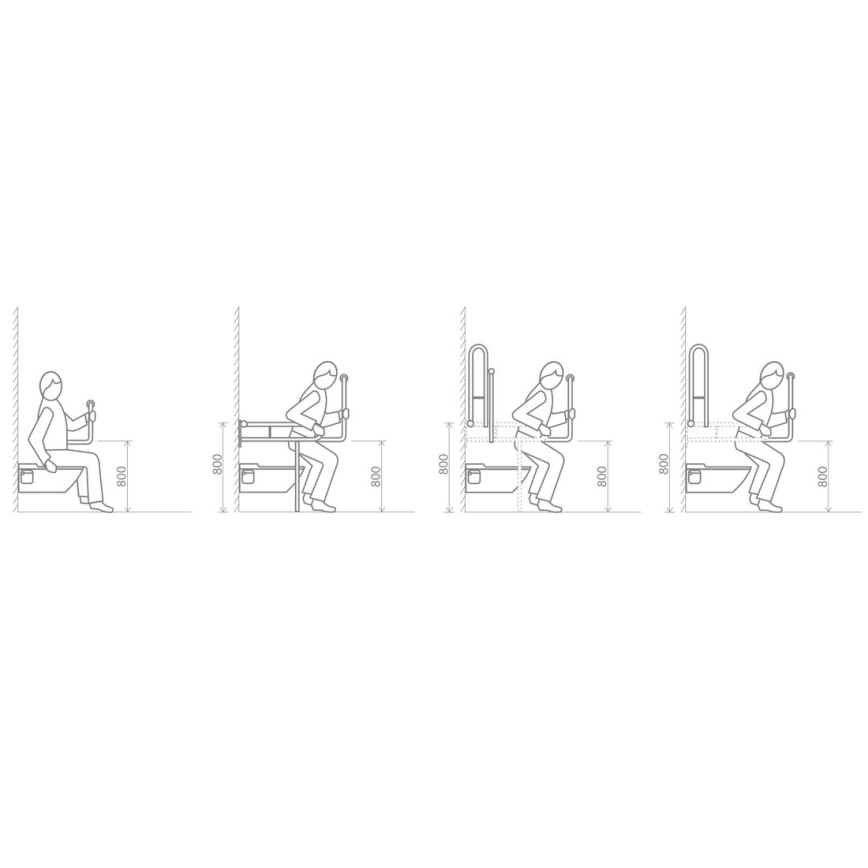 Sapho - Barre d'appui HELP PROGRAM 80x82 cm blanche