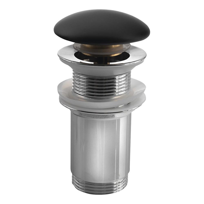 Sapho - Bonde de lavabo Ø 7 cm noir mat / chrome brillant