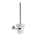 Sapho - Brosse WC murale X-ROUND verre dépoli/chrome brillant