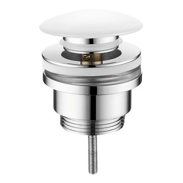 Sapho - Click-Clack-Waschbeckenablauf Ø 6,4 cm Keramik/glänzender Chrom