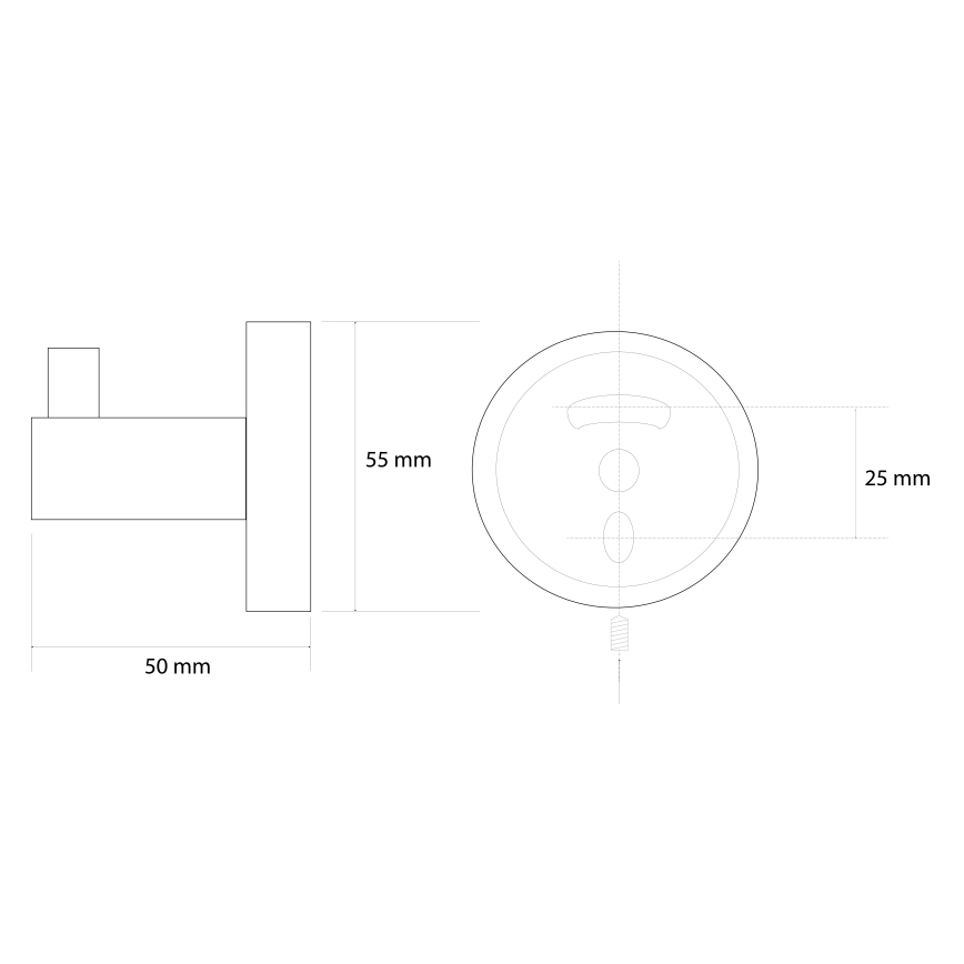 Sapho - Crochet mural X-ROUND 5,5 x 5 cm doré