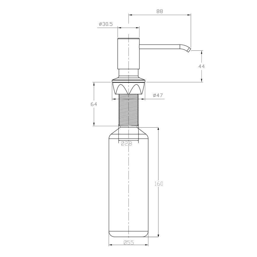 Sapho - Dispenser da incasso per sapone, cromo lucido