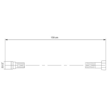 Sapho - Duschschlauch SOFTFLEX 150 cm matt schwarz