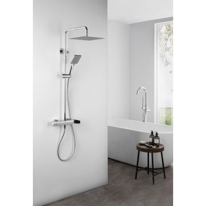 Sapho - Ensemble de douche avec mitigeur CUBEMIX, chrome brillant