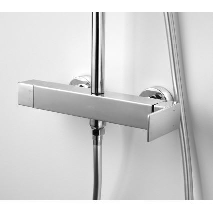 Sapho - Ensemble de douche avec mitigeur CUBEMIX, chrome brillant