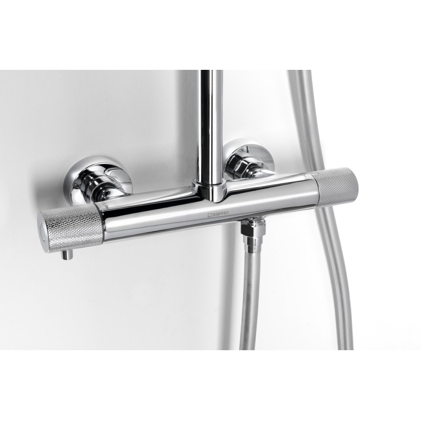 Sapho - Ensemble de douche avec mitigeur SOLARIS chrome brillant