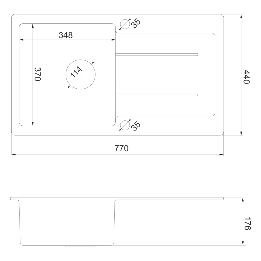 Sapho - Évier de cuisine 77x44 cm granit/beige