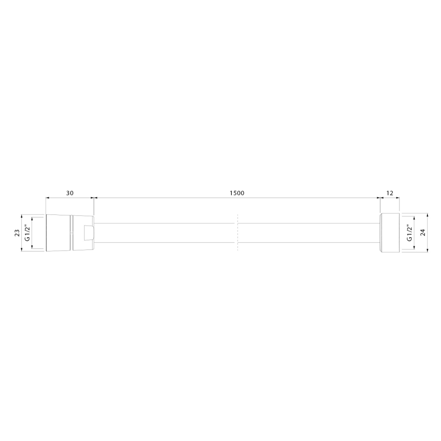 Sapho - Flessibile per doccia POWERFLEX 150 cm nero opaco