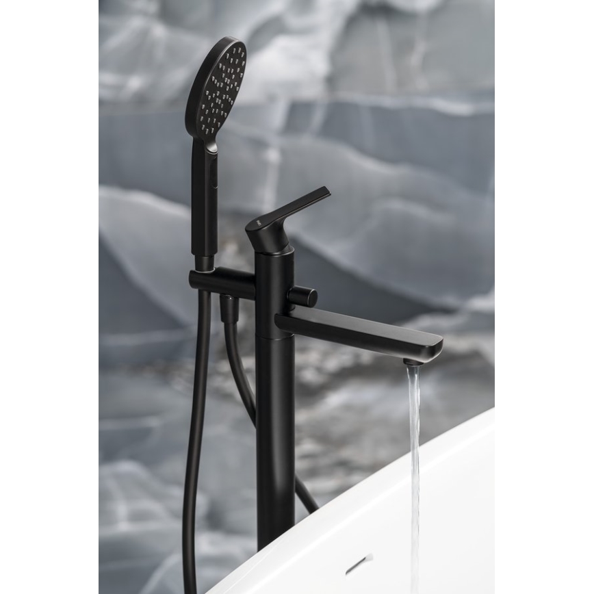 Sapho - Kit baignoire PAX avec mitigeur, finition noir mat