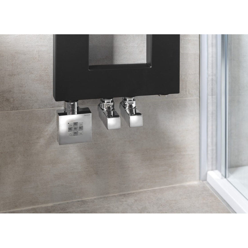 Sapho - Kit de raccordement pour vannes d'arrêt d'angle CUBE, 2 pièces, chrome brillant