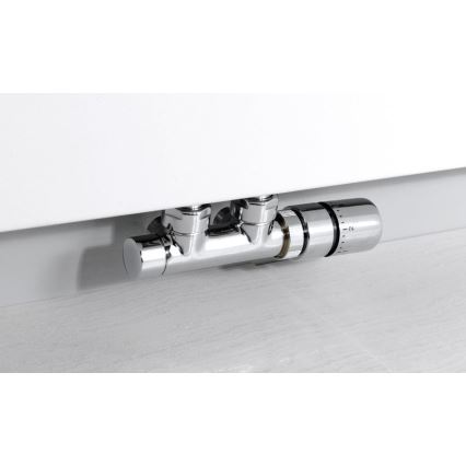Sapho - Kit thermostatique pour raccordement central TWIN, version droite / chrome brillant