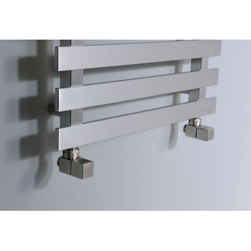 Sapho - Kit di collegamento per valvole angolari CUBE, 2 pezzi, acciaio inox spazzolato