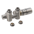 Sapho - Kit thermostatique de raccordement pour raccordement central TWIN COMBI, version droite / inox mat