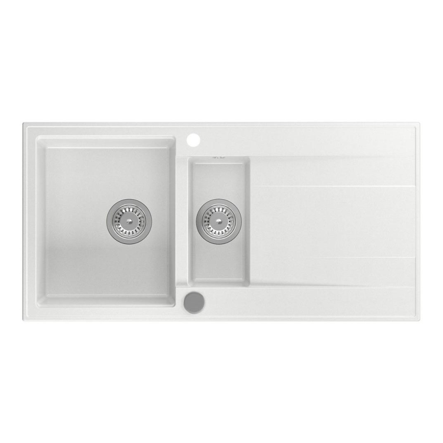 Sapho - Küchenspüle 100x50 cm Granit/weiß