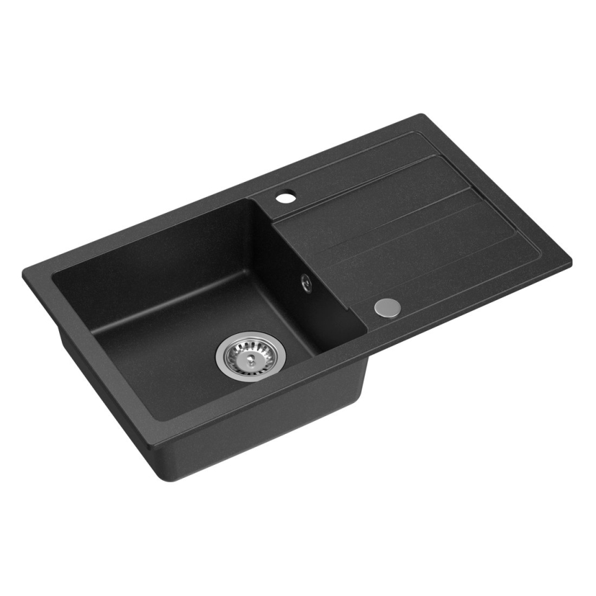 Sapho - Küchenspüle 77x44 cm Granit/Schwarz