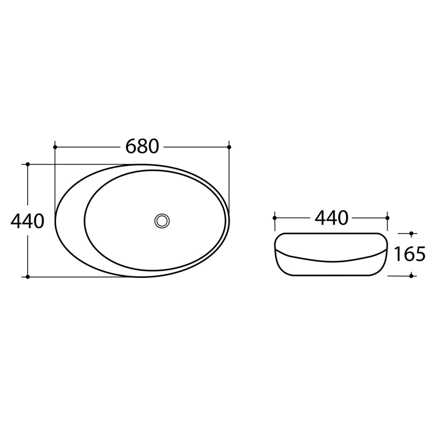 Sapho - Lavabo à poser DALMA 68 x 44 cm gris