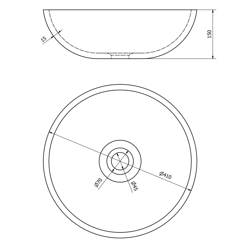 Sapho - Lavabo à poser PRIORI Ø 41 cm céramique/gris
