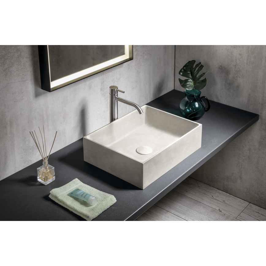 Sapho - Lavabo à poser sur plan FORMIGO 47,5x36,5 cm béton/sable mat