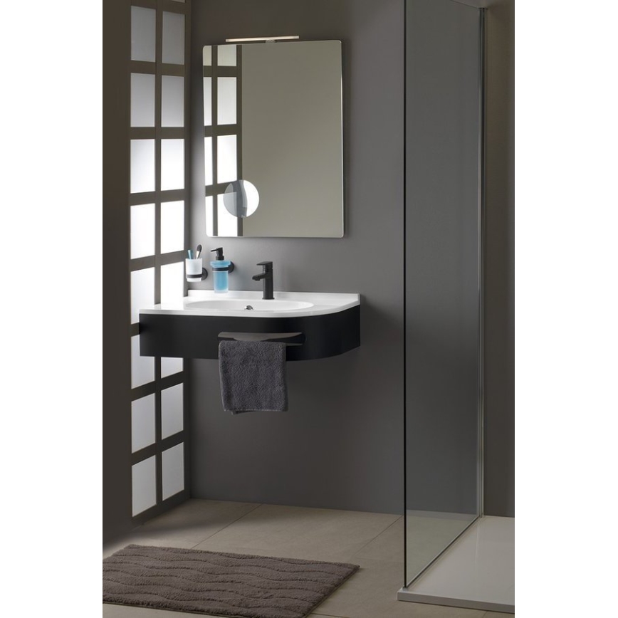 Sapho - Lavabo ad incasso angolare PULSE 75x43 cm marmo/bianco