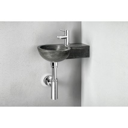 Sapho - Lavabo angolare sospeso BLOK 40x23 cm destro/antracite
