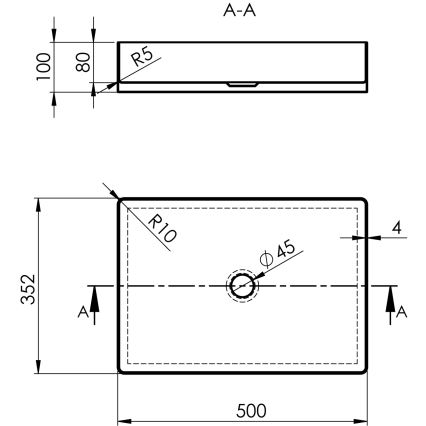 Sapho - Lavabo da appoggio AURUM 50x35 cm antracite