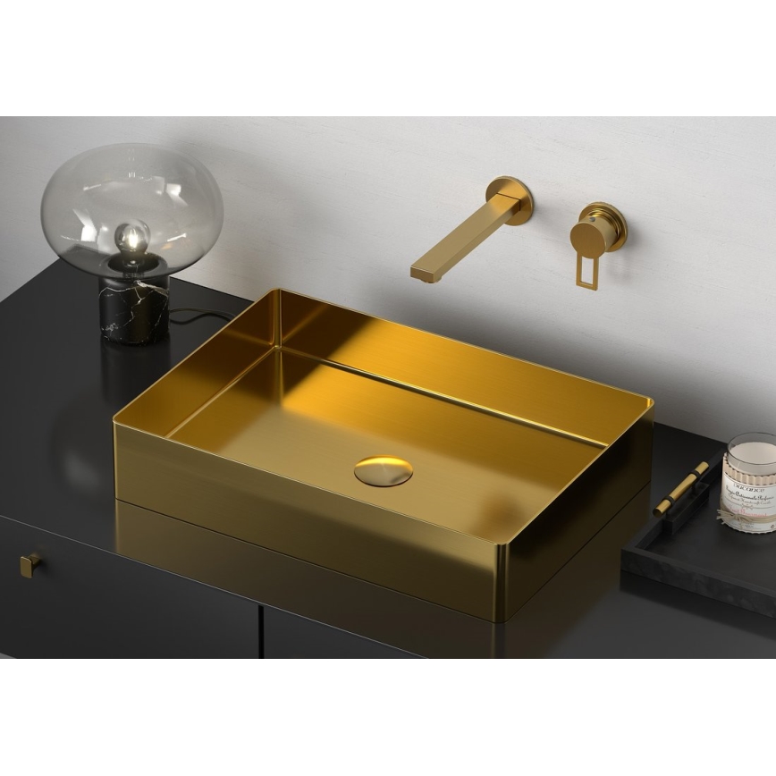 Sapho - Lavabo da appoggio AURUM 50x35 cm oro opaco