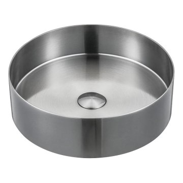 Sapho - Lavabo da appoggio AURUM Ø 38 cm in acciaio inox spazzolato