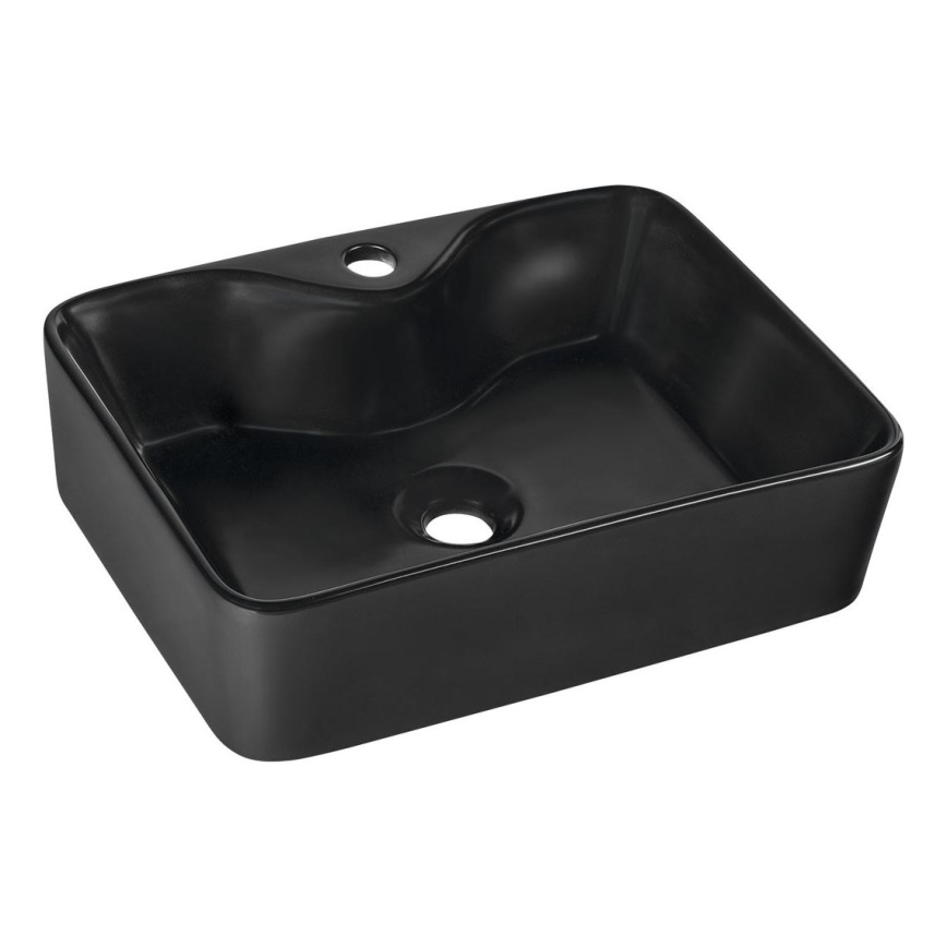 Sapho - Lavabo da appoggio BALENA 48x37 cm nero opaco