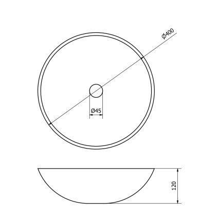 Sapho - Lavabo da appoggio BLOK Ø 40 cm beige/travertino