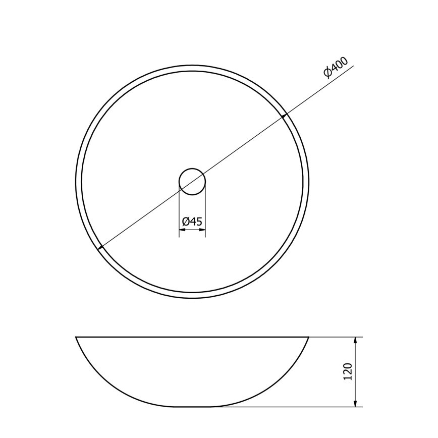 Sapho - Lavabo da appoggio BLOK Ø 40 cm beige/travertino