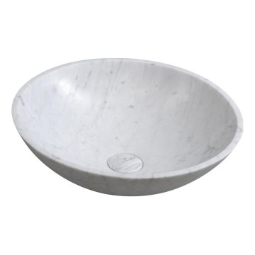 Sapho - Lavabo da appoggio BLOK Ø 42 cm pietra/Carrara/bianco opaco