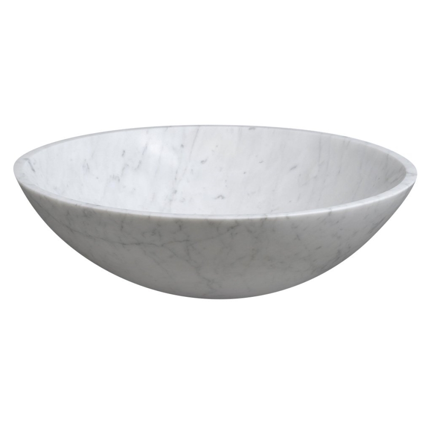 Sapho - Lavabo da appoggio BLOK Ø 42 cm pietra/Carrara/bianco opaco