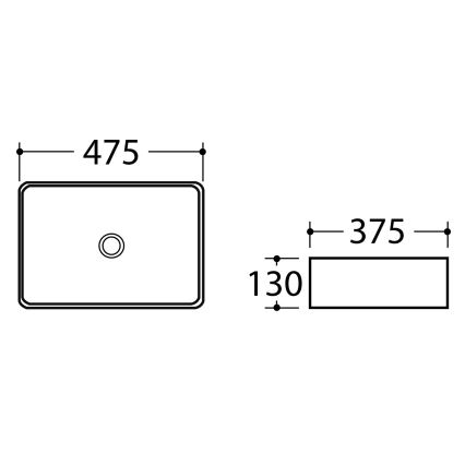 Sapho - Lavabo da appoggio DALMA 47,5x37,5 cm ceramica/carrara