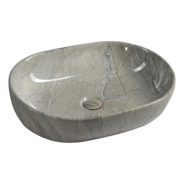 Sapho - Lavabo da appoggio DALMA 59x42 cm ceramica/grigio