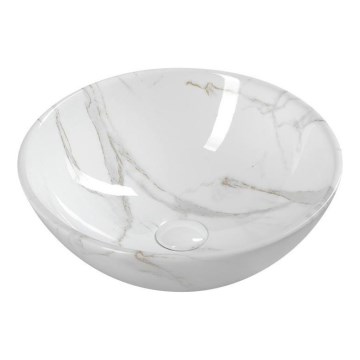 Sapho - Lavabo da appoggio DALMA Ø 42 cm ceramica/Carrara/bianco